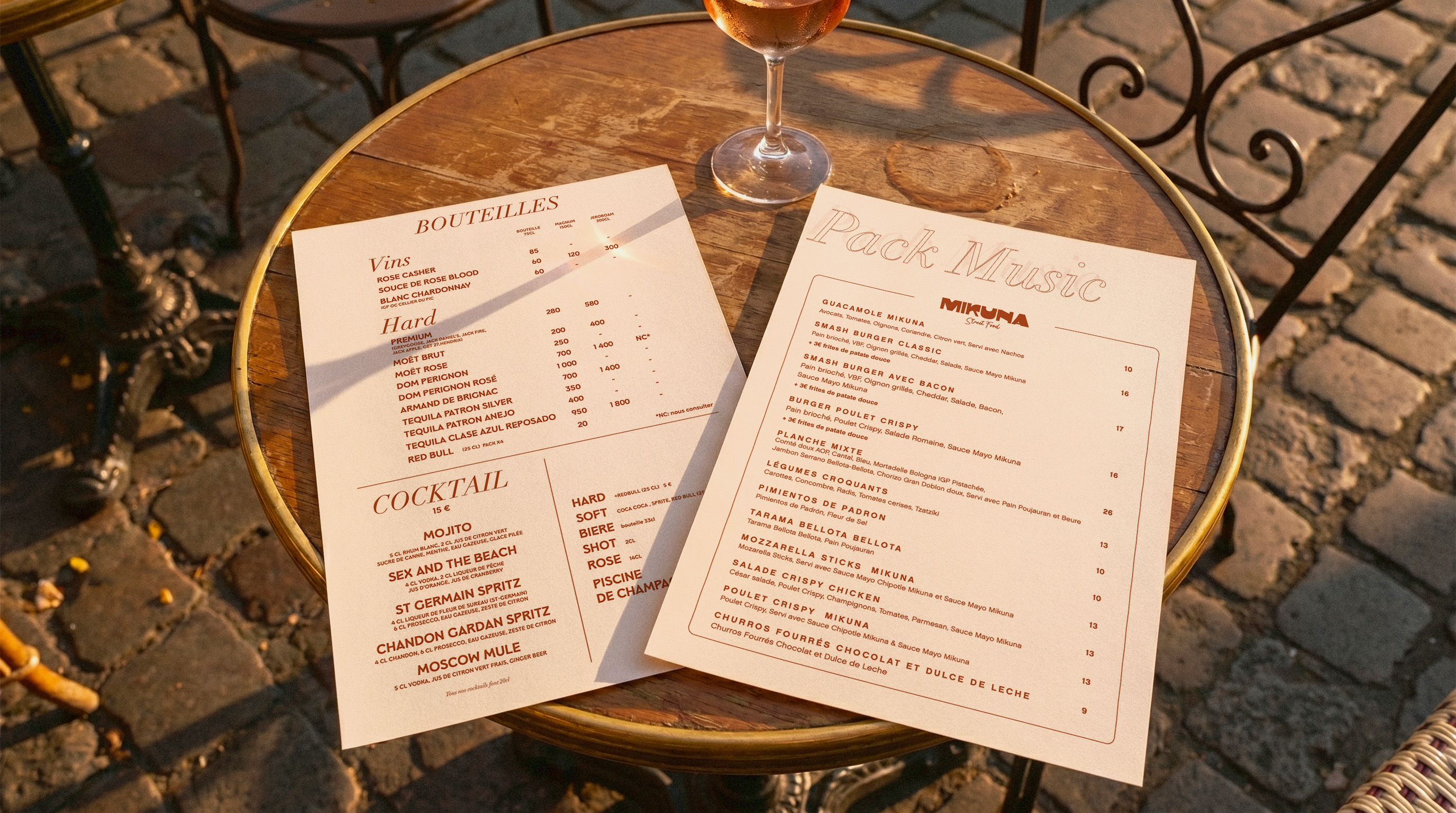 Menu musique Ambré