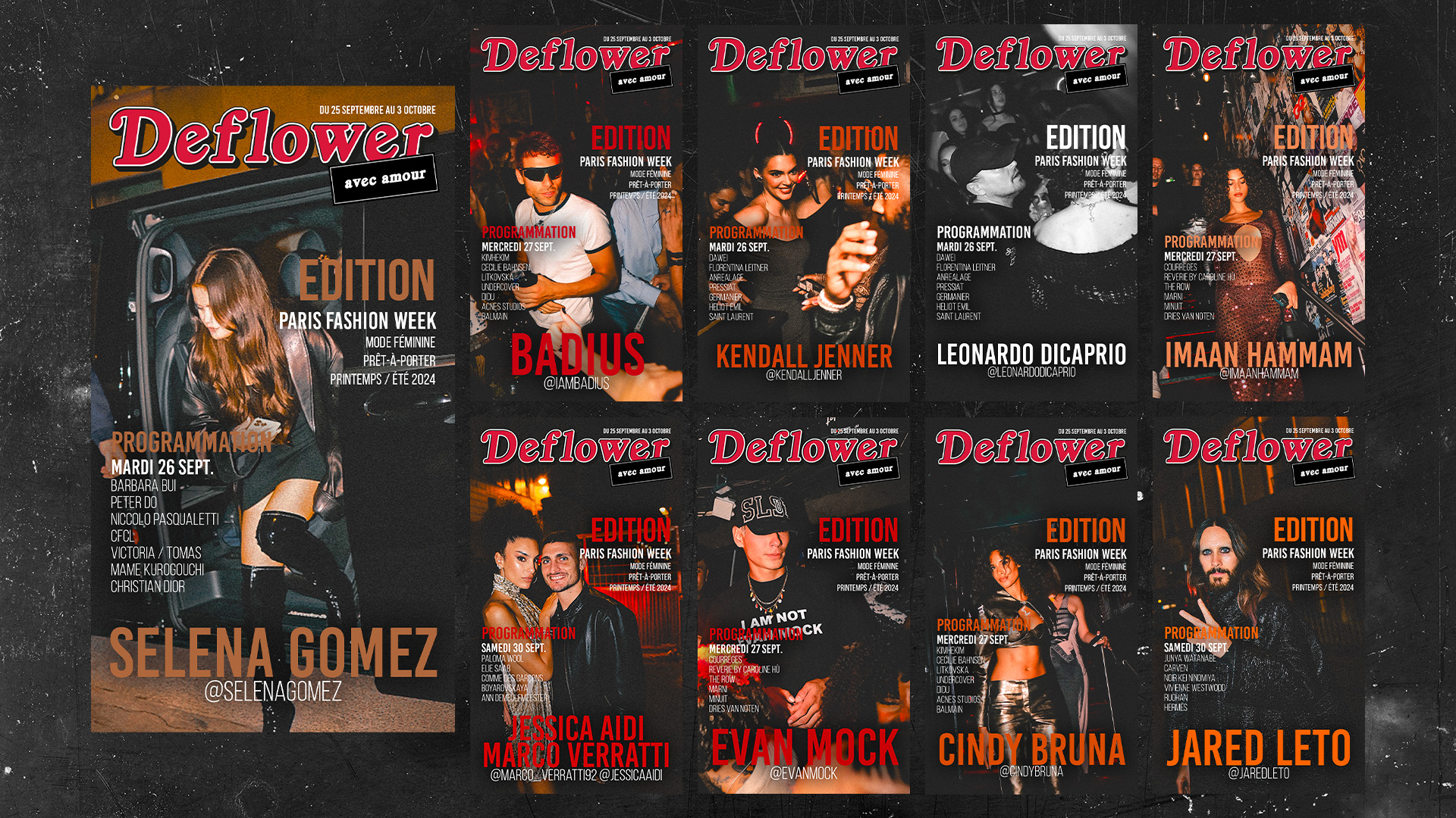 Déclinaison flyer style Rolling Stone, PFW septembre 2025