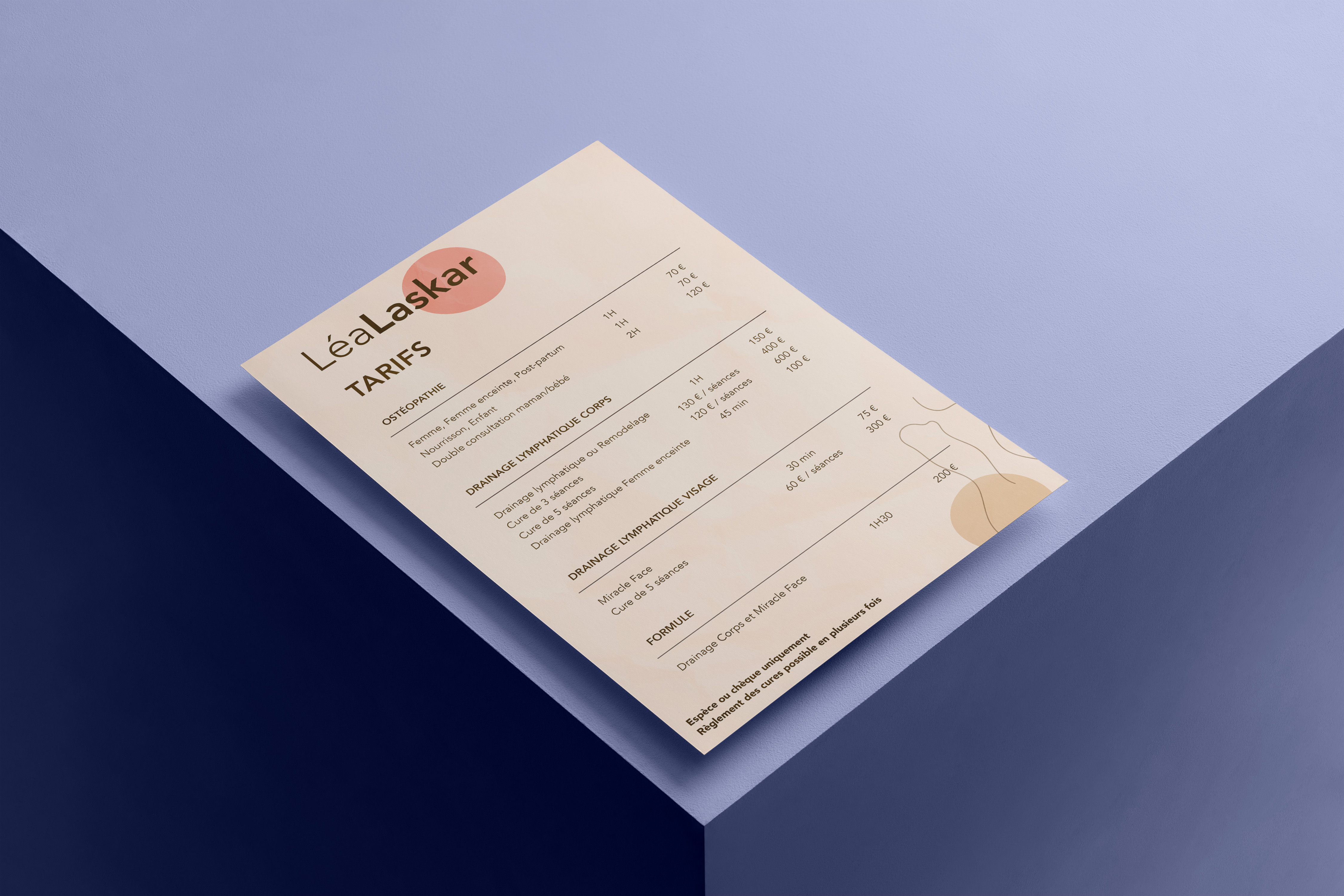 Fiche de prix Léa ostéopathe